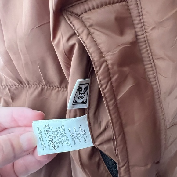 Obey Dual-Sided Puffer Jacket in Brown and Lavender - Picture 7 of 7